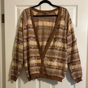 Vintage 70s Parrinello Geometric Aztec Patterned Cardigan